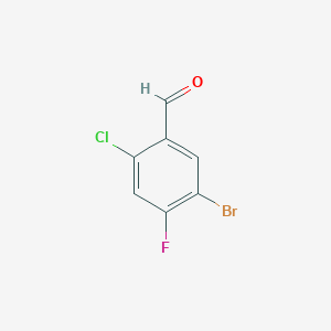 Chemical structure of 5-Bromo-2-chloro-4-fluorobenzaldehyde