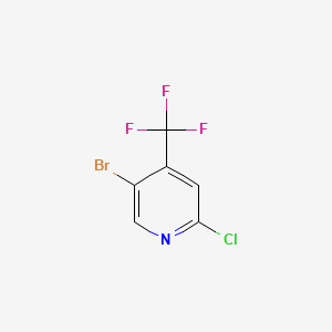 Chemical structure of 5-Bromo-2-chloro-4-(trifluoromethyl)pyridine