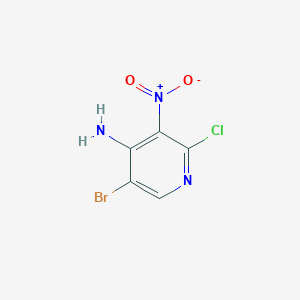 Chemical structure of 5-Bromo-2-chloro-3-nitropyridin-4-amine