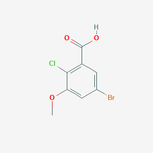Chemical structure of 5-Bromo-2-chloro-3-methoxybenzoic acid