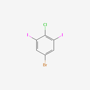 Chemical structure of 5-Bromo-2-chloro-1,3-diiodobenzene