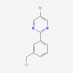Chemical structure of 5-Bromo-2-[3-(chloromethyl)phenyl]pyrimidine