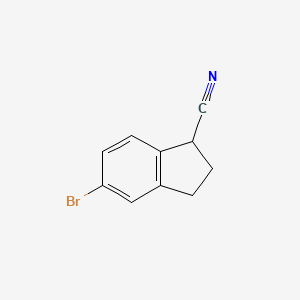 Chemical structure of 5-Bromo-2,3-dihydro-1H-indene-1-carbonitrile