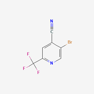 Chemical structure of 5-bromo-2-(trifluoromethyl)isonicotinonitrile