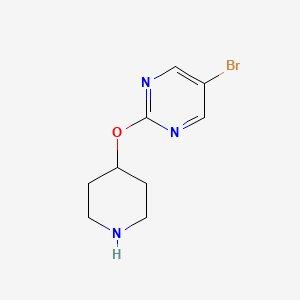 Chemical structure of 5-Bromo-2-(piperidin-4-yloxy)pyrimidine