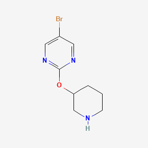 Chemical structure of 5-Bromo-2-(piperidin-3-yloxy)pyrimidine