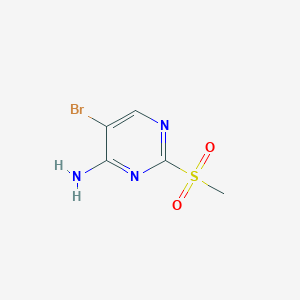 Chemical structure of 5-Bromo-2-(methylsulfonyl)pyrimidin-4-amine