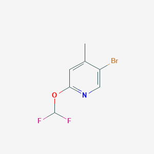 Chemical structure of 5-bromo-2-(difluoromethoxy)-4-methylpyridine