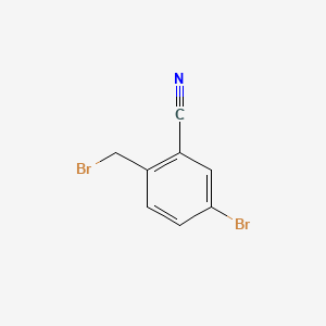 Chemical structure of 5-Bromo-2-(bromomethyl)benzonitrile
