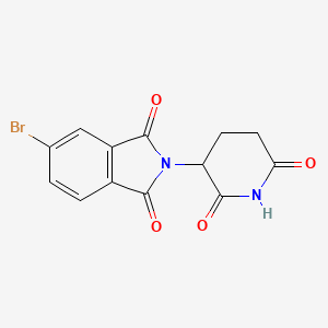 Chemical structure of 5-bromo-2-(2,6-dioxopiperidin-3-yl)isoindoline-1,3-dione