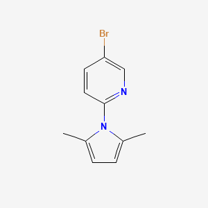 Chemical structure of 5-Bromo-2-(2,5-dimethyl-1H-pyrrol-1-yl)pyridine