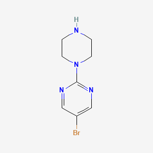 Chemical structure of 5-Bromo-2-(1-piperazinyl)pyrimidine