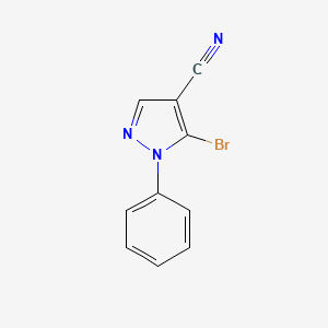 Chemical structure of 5-Bromo-1-phenyl-1H-pyrazole-4-carbonitrile