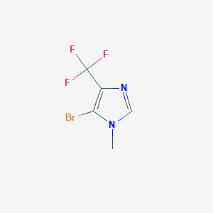 Chemical structure of 5-bromo-1-methyl-4-(trifluoromethyl)-1H-imidazole