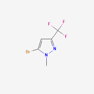 Chemical structure of 5-Bromo-1-methyl-3-(trifluoromethyl)-1H-pyrazole