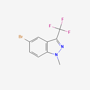 Chemical structure of 5-Bromo-1-methyl-3-(trifluoromethyl)-1H-indazole