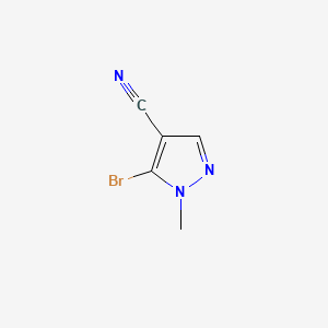 Chemical structure of 5-Bromo-1-methyl-1H-pyrazole-4-carbonitrile