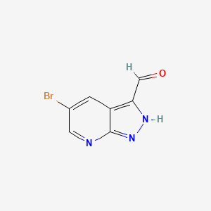 Chemical structure of 5-Bromo-1H-pyrazolo[3,4-b]pyridine-3-carbaldehyde