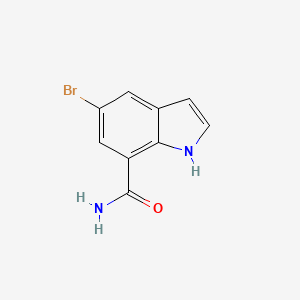 Chemical structure of 5-bromo-1H-indole-7-carboxamide