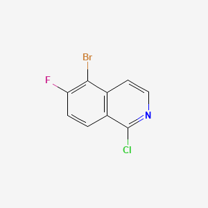 Chemical structure of 5-Bromo-1-chloro-6-fluoroisoquinoline
