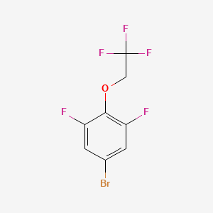 Chemical structure of 5-Bromo-1,3-difluoro-2-(2,2,2-trifluoroethoxy)benzene