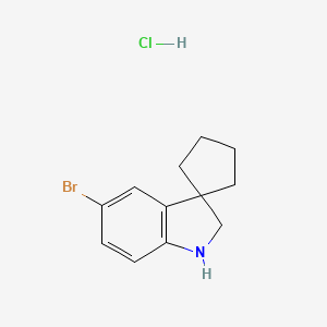 Chemical structure of 5'-bromo-1',2'-dihydrospiro[cyclopentane-1,3'-indole] hydrochloride