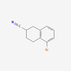 Chemical structure of 5-broMo-1,2,3,4-tetrahydronaphthalene-2-carbonitrile