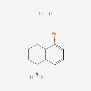 Chemical structure of 5-Bromo-1,2,3,4-tetrahydronaphthalen-1-amine hydrochloride