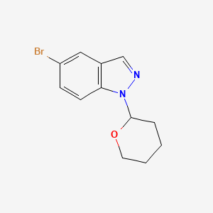 Chemical structure of 5-bromo-1-(oxan-2-yl)-1H-indazole