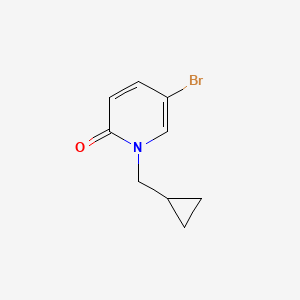 Chemical structure of 5-Bromo-1-(cyclopropylmethyl)-1,2-dihydropyridin-2-one