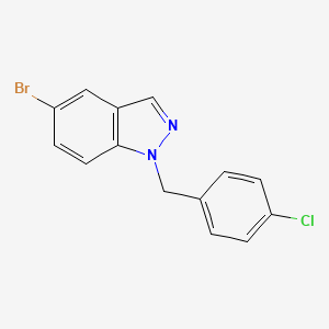Chemical structure of 5-Bromo-1-(4-chlorobenzyl)-1H-indazole