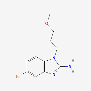 Chemical structure of 5-Bromo-1-(3-methoxypropyl)-1H-benzo[d]imidazol-2-amine