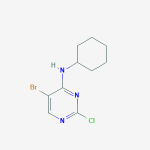 Chemical structure of 5-Bomo-2-chloro-N-cyclohexylpyrimidin-4-amine