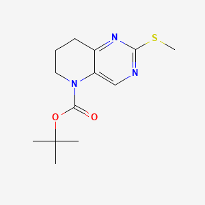 Chemical structure of 5-Boc-2-(methylthio)-5,6,7,8-tetrahydropyrido[3,2-d]pyrimidine