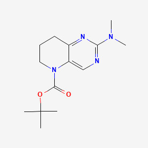 Chemical structure of 5-Boc-2-(dimethylamino)-5,6,7,8-tetrahydropyrido[3,2-d]pyrimidine