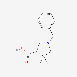 Chemical structure of 5-Benzyl-5-azaspiro[2.4]heptane-7-carboxylic acid