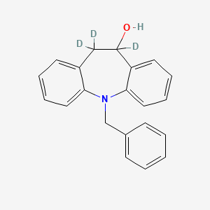 Chemical structure of 5-Benzyl-10-hydroxy-10,11-dihydro-5H-dibenz[b,f]azepine-d3