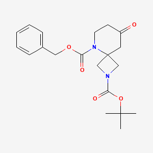 Chemical structure of 5-Benzyl 2-(tert-butyl) 8-oxo-2,5-diazaspiro[3.5]nonane-2,5-dicarboxylate