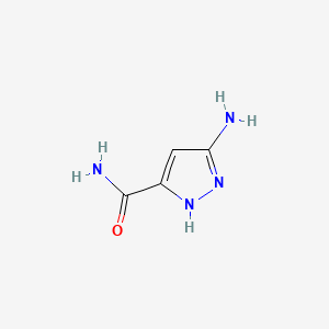 Chemical structure of 5-Aminopyrazole-3-carboxamide
