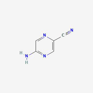 Chemical structure of 5-aminopyrazine-2-carbonitrile