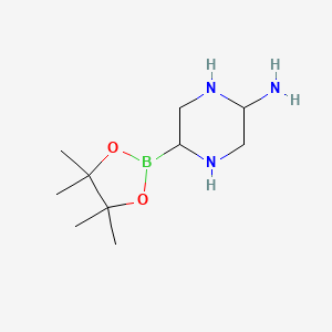 Chemical structure of 5-Aminopiperazine-2-boronic acid pinacol ester