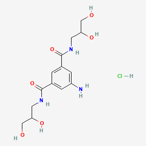 Chemical structure of 5-Amino-N,N'-bis(2,3-dihydroxypropyl)isophthalamide Hydrochloride