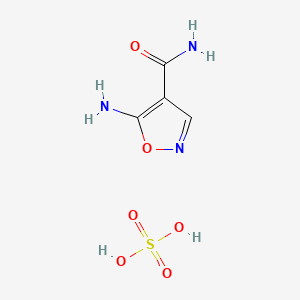 Chemical structure of 5-Aminoisoxazole-4-carboxamide Hydrogensulfate