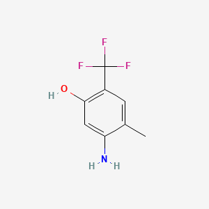 Chemical structure of 5-amino-4-methyl-2-(trifluoromethyl)phenol