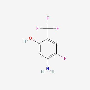 Chemical structure of 5-amino-4-fluoro-2-(trifluoromethyl)phenol