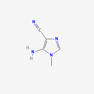 Chemical structure of 5-Amino-4-cyano-1-methylimidazole