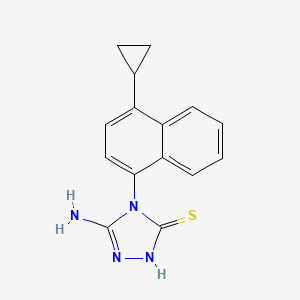 Chemical structure of 5-Amino-4-(4-cyclopropylnaphthalen-1-yl)-4H-1,2,4-triazole-3-thiol