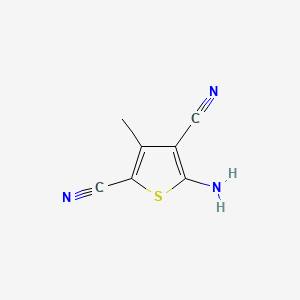 Chemical structure of 5-Amino-3-methylthiophene-2,4-dicarbonitrile