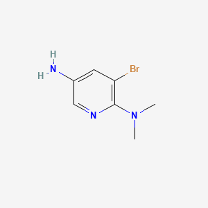 Chemical structure of 5-Amino-3-bromo-2-(N,N-dimethylamino)pyridine