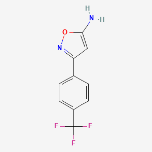 Chemical structure of 5-Amino-3-[4-(trifluoromethyl)phenyl]isoxazole